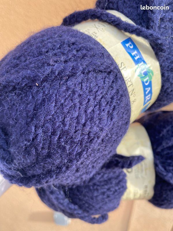 Lot De 12 Pelotes De Laine Atmosphera Bleu - Aiguilles N°5, Matière Polyester, Neuf