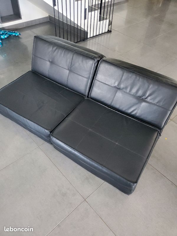 Fauteuil d'appoint convertible simili cuir (image 9)