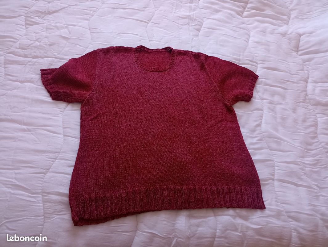 Pull en laine rouge T46 (image 1)