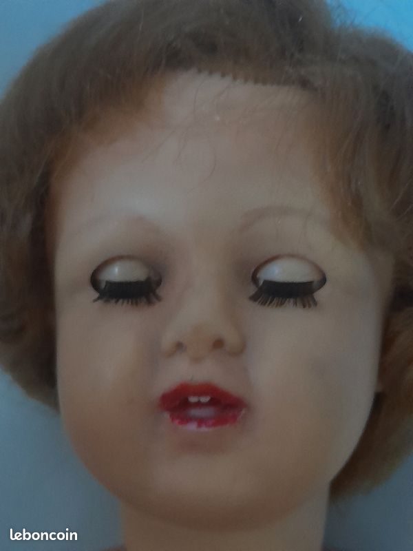 Poupée ancienne Raynal 50 cm yeux dormeurs cheveux implantés