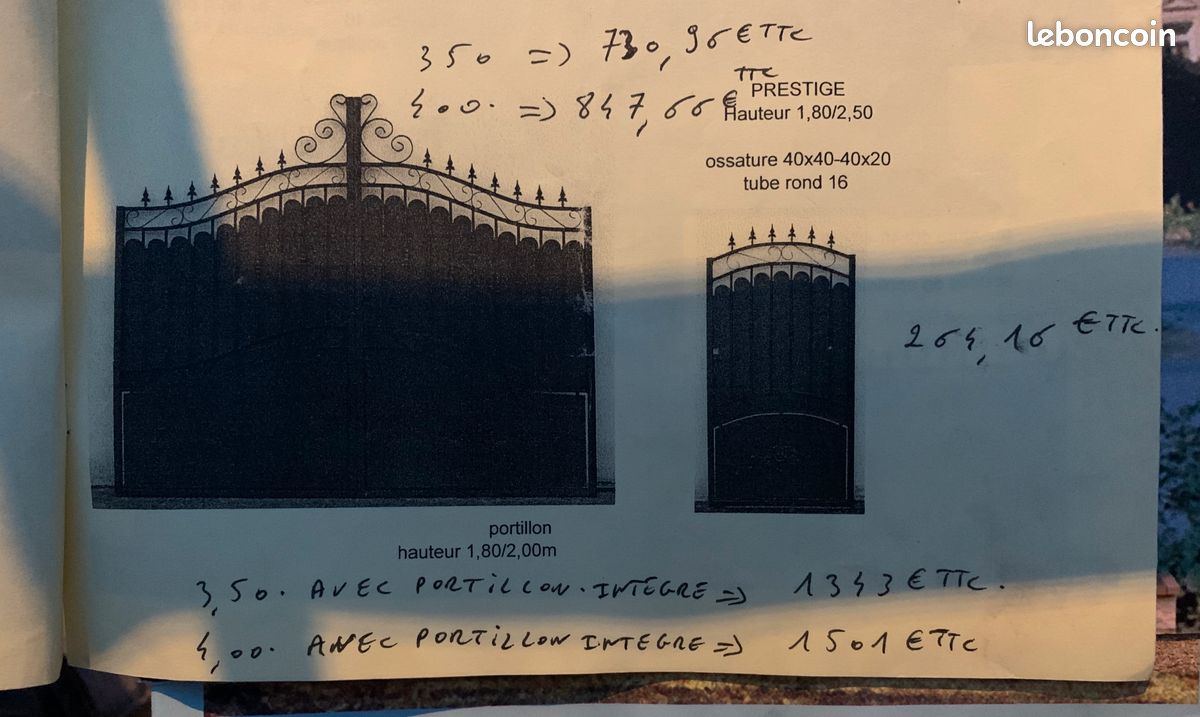 Vente portail forgé (image 1)