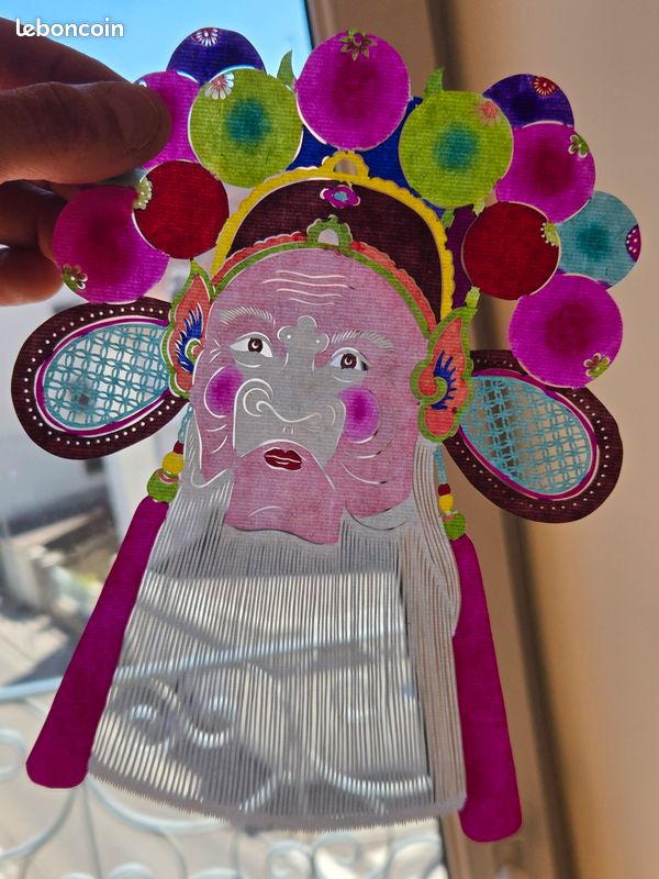 Lot de 6 papiers découpés chinois - masques de l’opéra de Pékin (image 6)