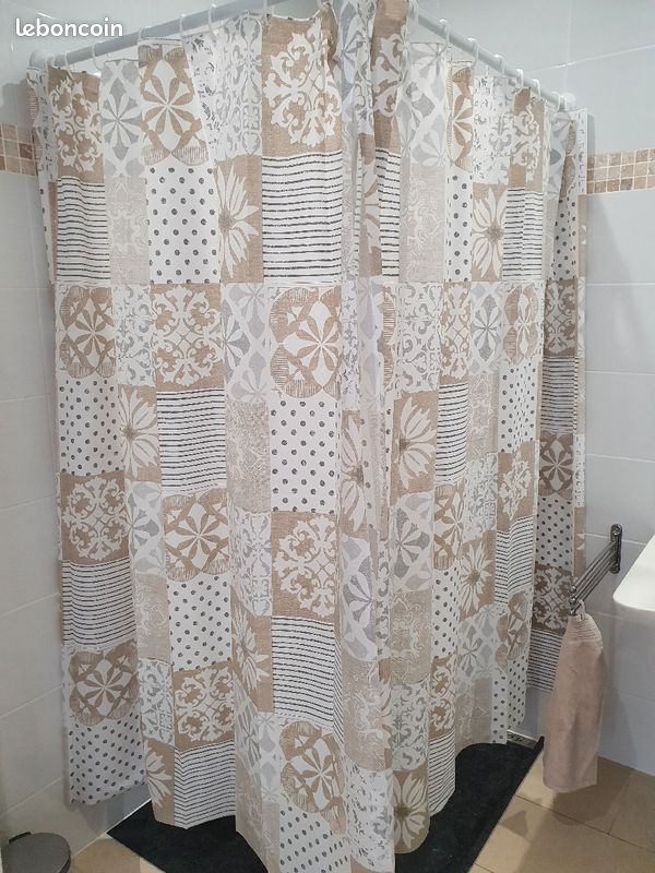 Rideau de douche en plastique H 1.80 (image 1)