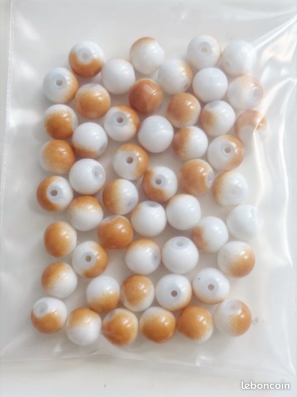 50 perles en verre, 8 mm, pour loisirs créatifs (DIY)1 (image 3)