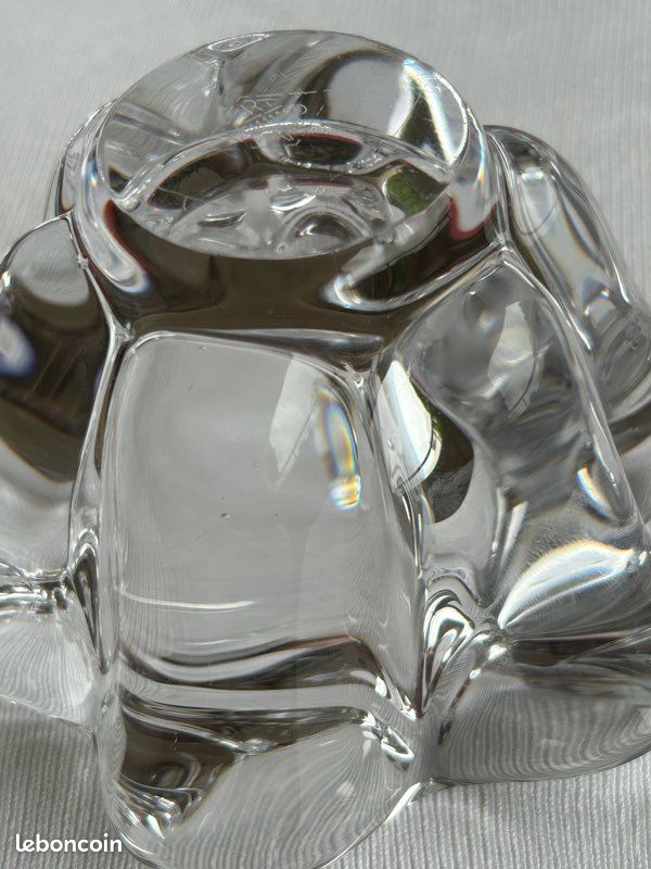 Cendrier Coupelle En Verre Dégagé à L'Acide - Décor Alsacien Cathédrale Strasbourg - Signé Touchard