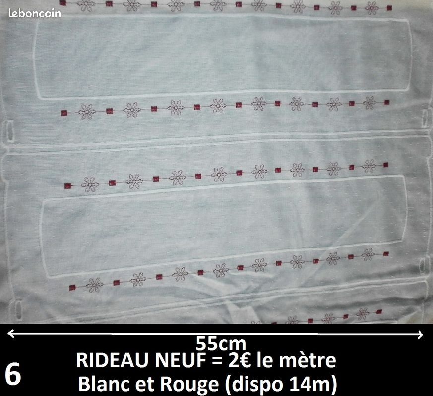 RIDEAUX et VOILAGES MODERNES NEUFS à 2 euros le mètre, Toutes largeurs, Gros métrages disponibles, ENVOI POSSIBLE (image 6)