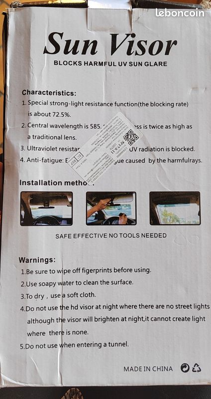 Pare-soleil Anti-reflet Audew Universel - Anti-éblouissement Pour Voiture