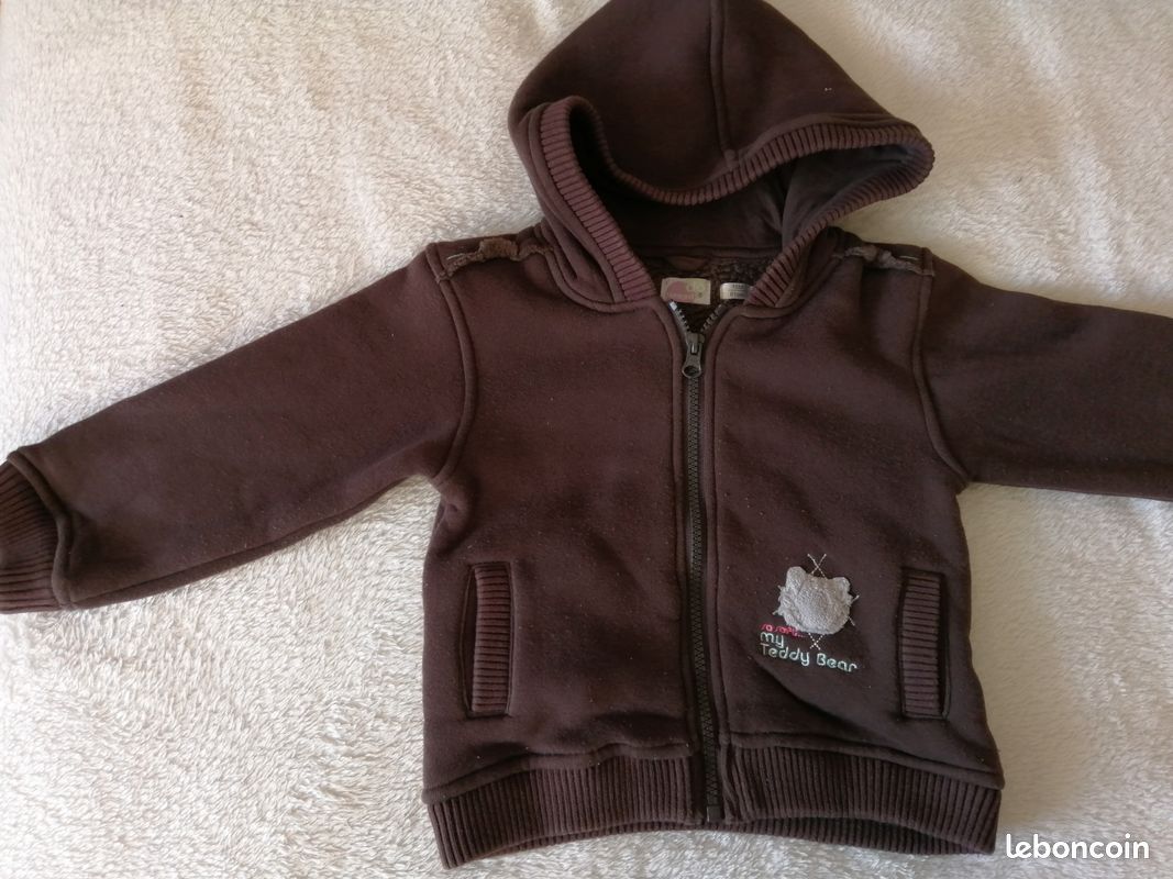 Gilet sweat chaud 18 mois zippé (image 1)