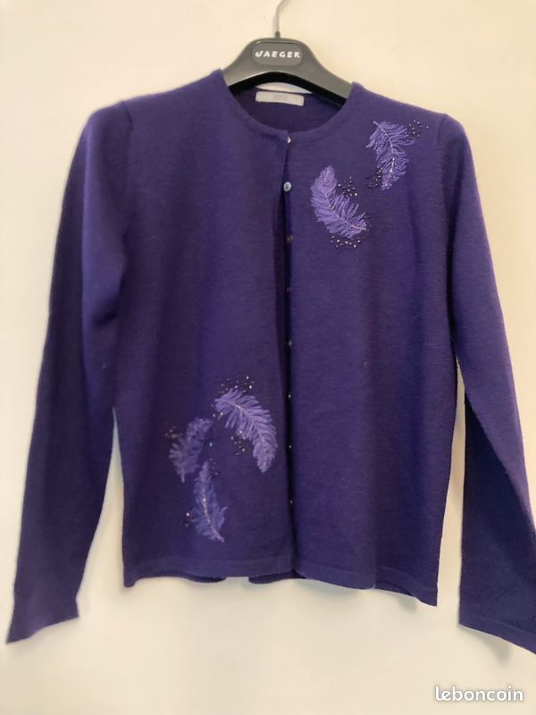 Pull Femme Violet Marks & Spencer, Taille 8, Manches Longues, En Acrylique Doux