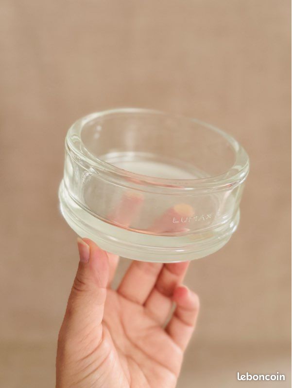 Vide poche pavé de verre Lumax rond vintage Charlotte Perriand Le Corbussier années 60 (image 1)