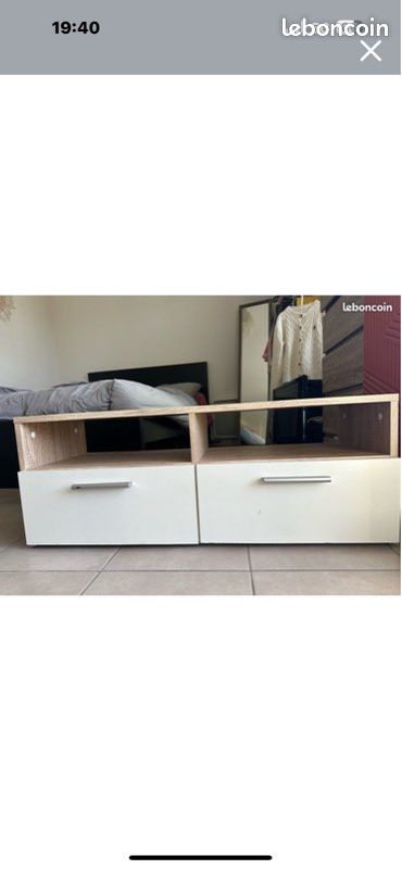 Meuble tv blanc beige (image 1)
