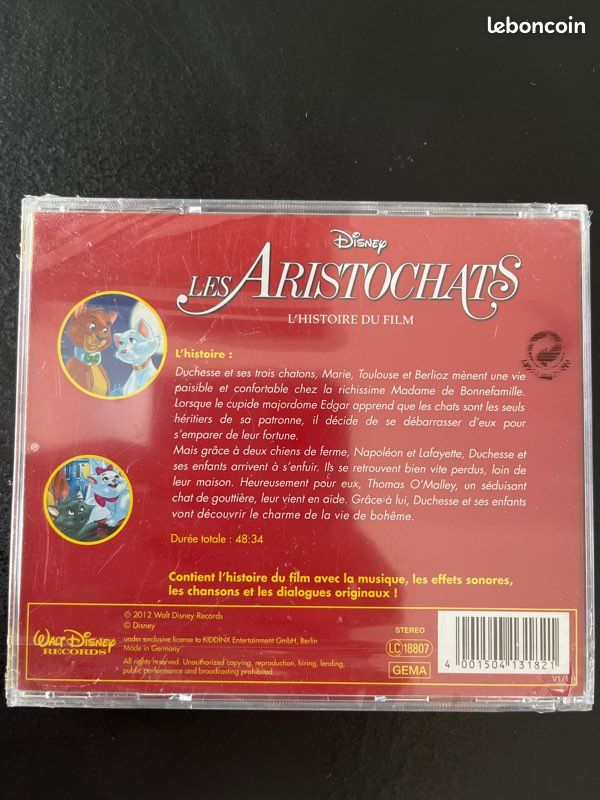 Cd disney histoire les aristochats BO (image 2)