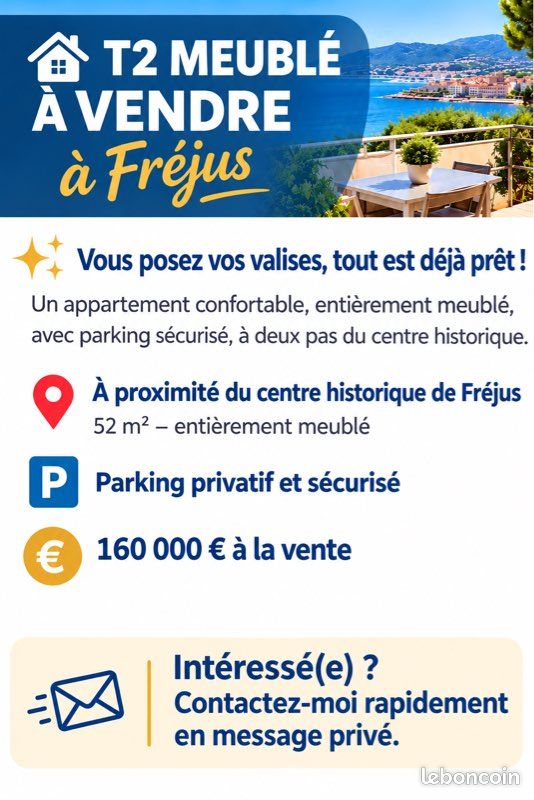 Appartement 2 pièces 52 m² · à Fréjus · 52 m² · 160 000 €