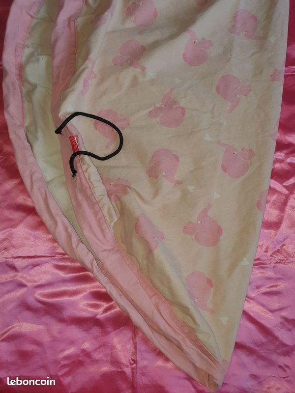 Sac à jouets tissu rose avec éléphants (image 5)