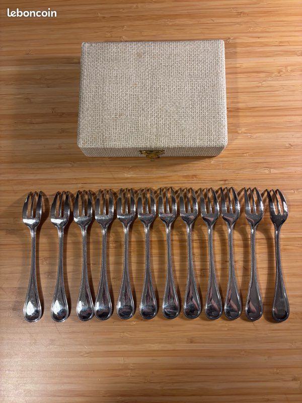 Christofle Boreal 12 Fourchettes A Dessert Métal Argenté A