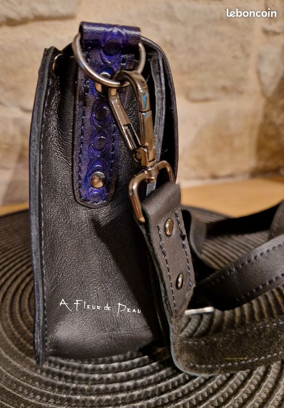 Sac à Main En Cuir Fait Artisanalement - Modèle Unique Noir - Neuf Sans étiquette - Style épaule