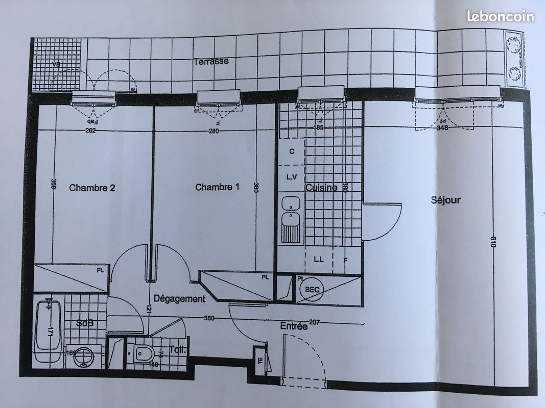 Appartement a louer vaureal - 3 pièce(s) - 64 m2 - Surfyn
