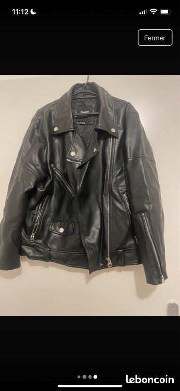 Veste en cuir pull and bear Vêtements