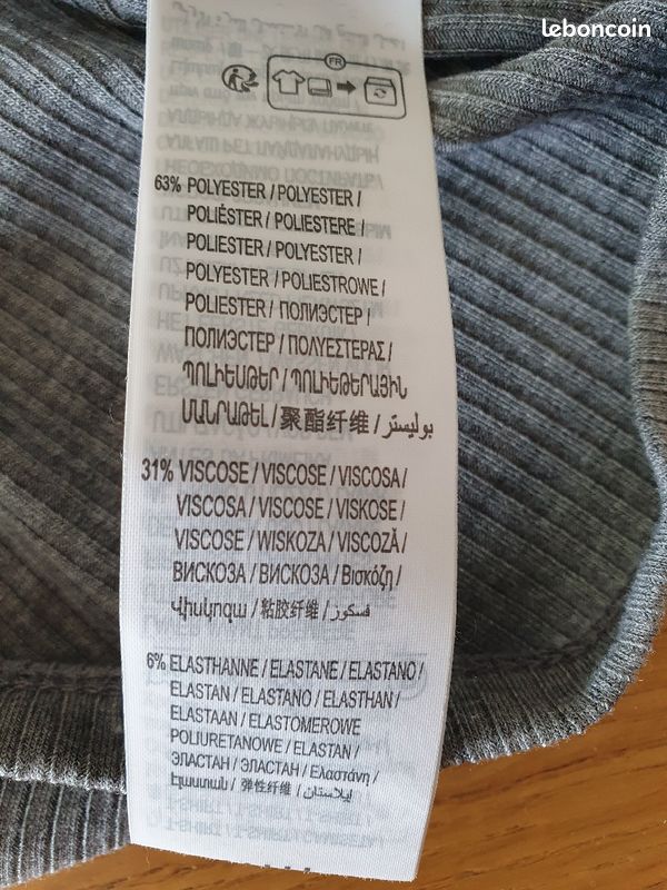 Tee-shirt gris Kiabi XS/34 (image 3)
