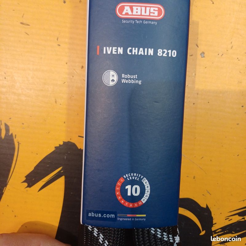 Chaîne Antivol Motocyclette ABUS 110cm 2 clés 7089 (image 2)