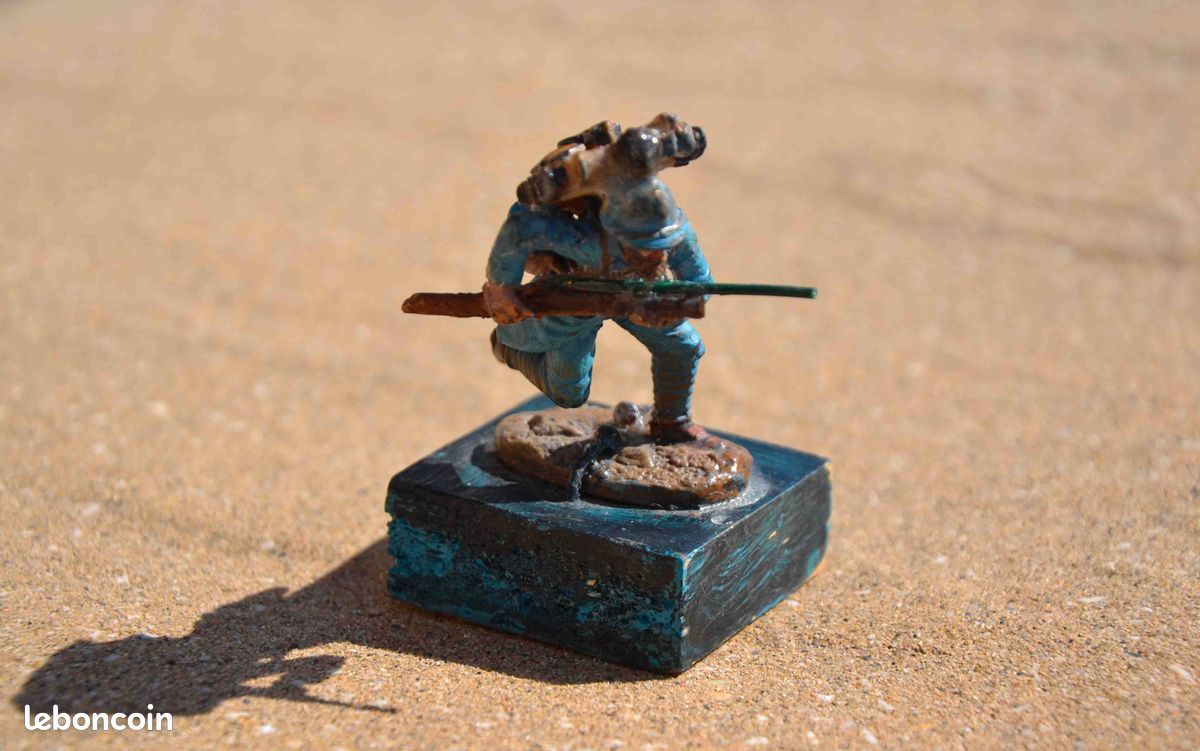 Figurine Plomb - WWI Attelage Poilus - échelle 21 Mm - Rare - Fabrication Française