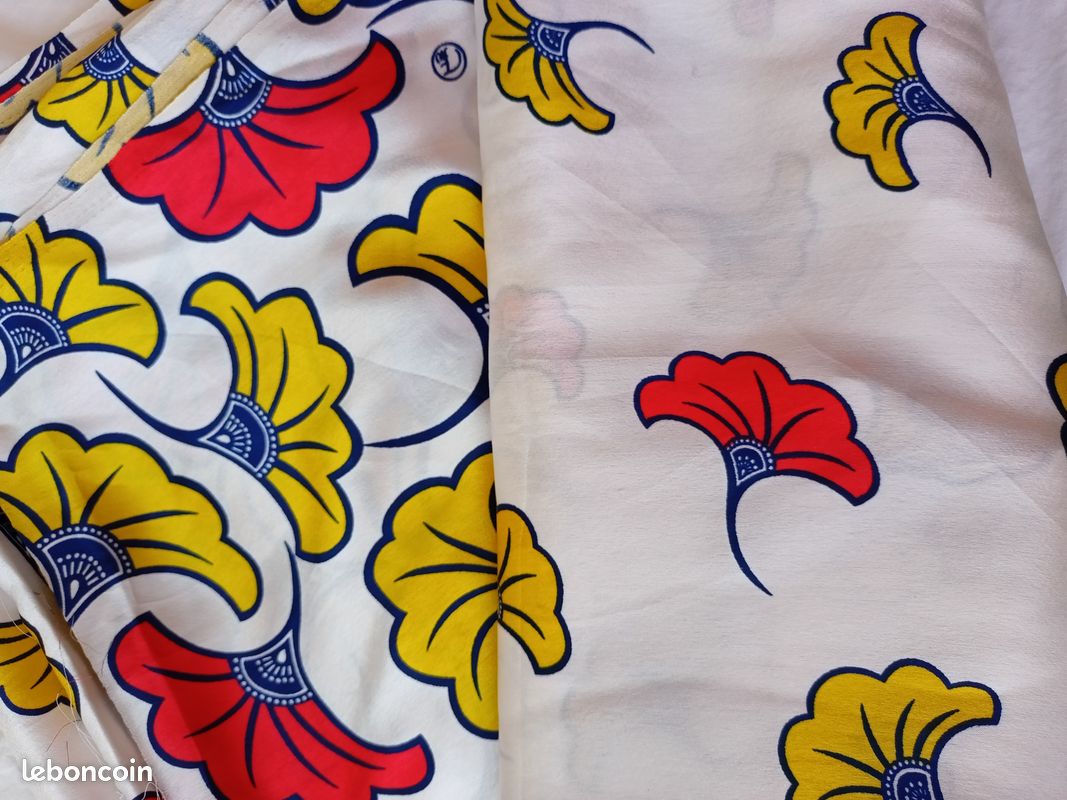 Tissu Wax fadiwax africain NEUF 6 yards Fleurs de mariage (image 3)