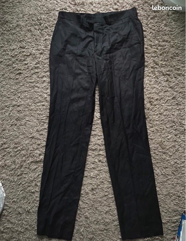 Pantalon De Costume de Marque Sylvio Bossi, Noir,Taille 46 (image 1)