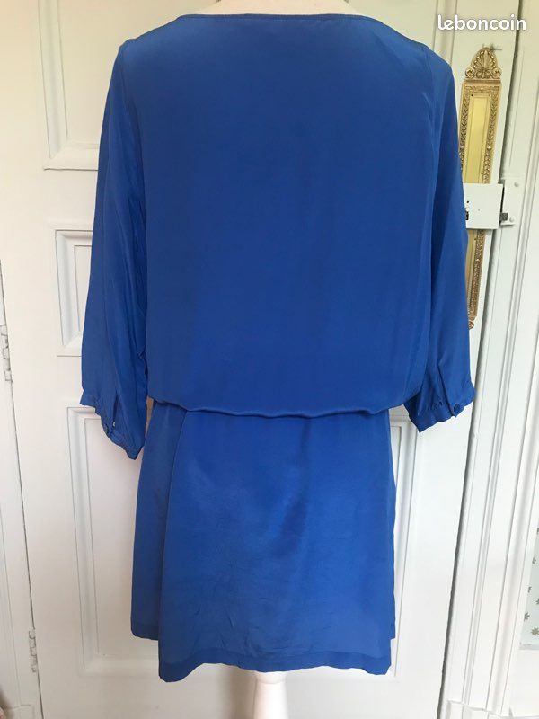 Robe blousante bleu électrique T.42 (image 4)