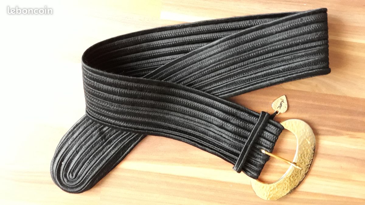 Ceinture élastique noire Yves Saint Laurent - Vintage (image 1)
