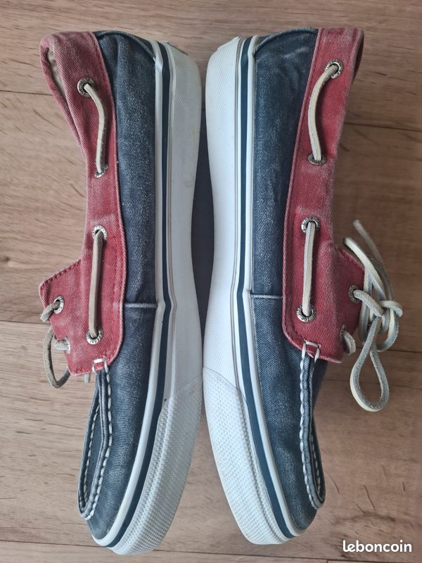 Chaussures Bateau Sperry Top-Sider Femme - Bleu - Taille 7.5 M - Toile - Occasion Bon état