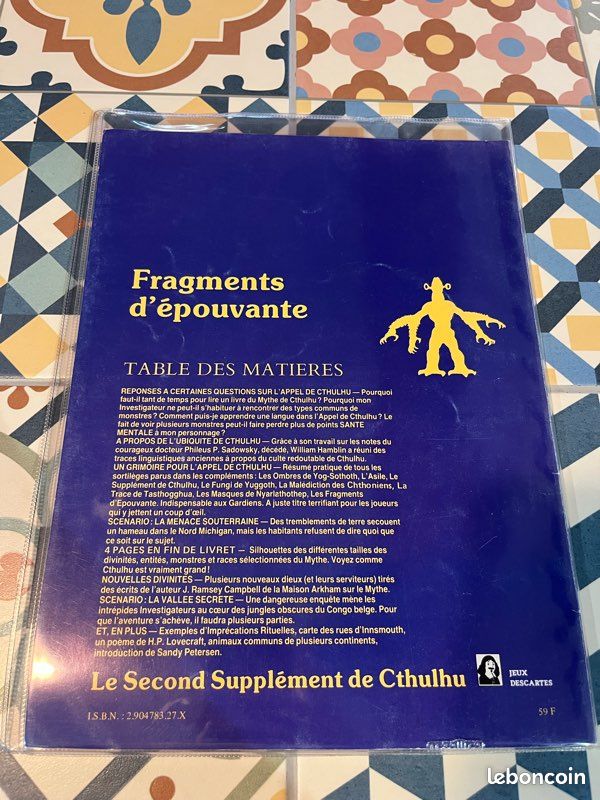 FRAGMENTS D'ÉPOUVANTE + AVENTURES EFFROYABLES - L'Appel de Cthulhu, Descartes EUR 78,00 - FR
