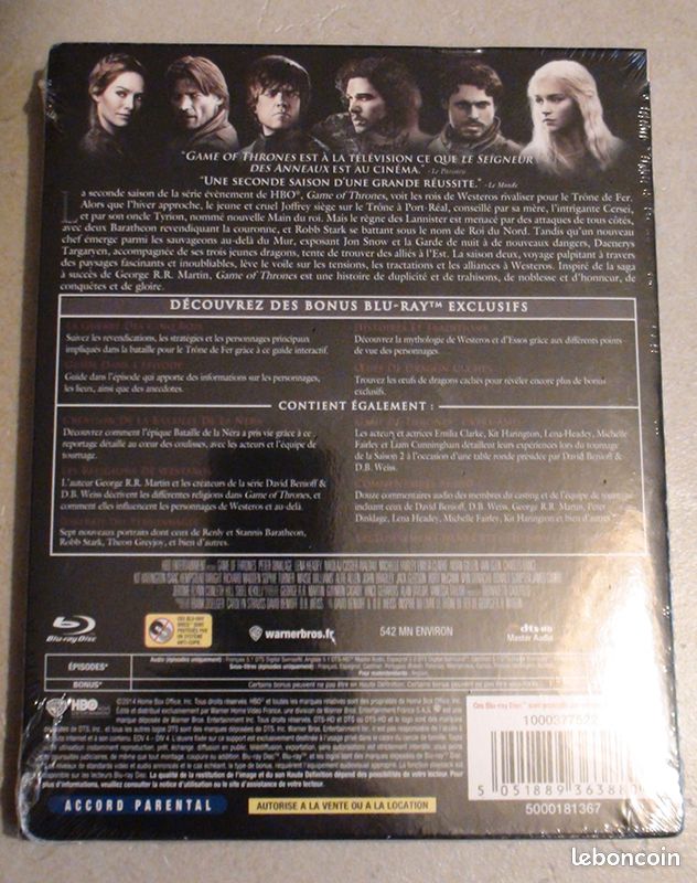 Game of thrones Blu-ray saison 2 neuf (image 2)