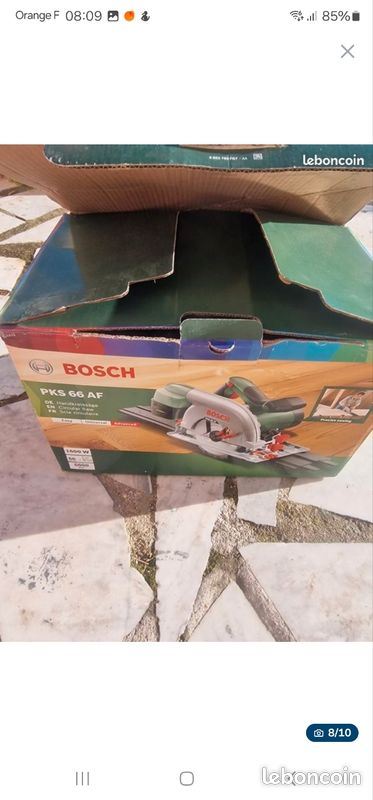 Bosch Home and Garden Scie circulaire filaire - PKS 66 AF (1600W, livrée avec lame de scie bois, emballage carton), Vert, PKS 66 AF plus rail de guidage (image 8)