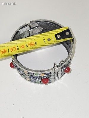 Bracelet Jonc Ancien Berbère En Argent Massif Poinçonné - Bijou Ethnique Vintage