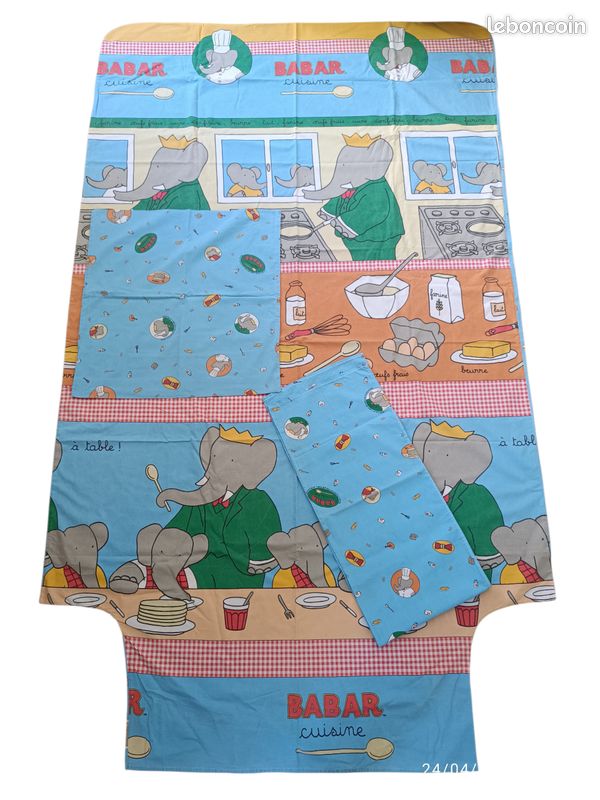 Parure Babar vintage 1998, 1 personne, Babar characters (image 1)
