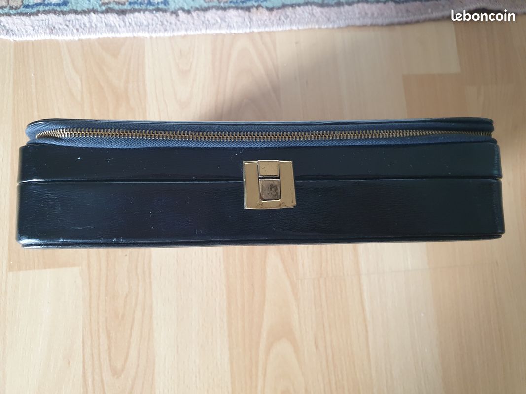 Trousse de toilette de voyage ancienne noire (image 6)