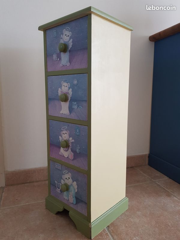 Meuble rangement nounours/anges 4 tiroirs (image 3)
