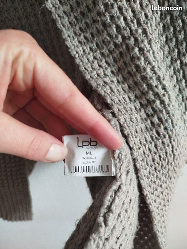 Gilet long laine beige (image 10)
