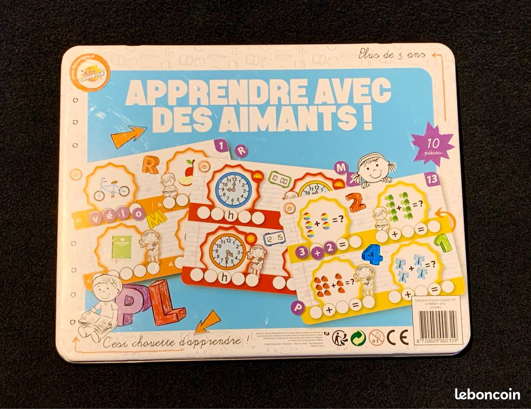 Boîte métallique avec des activités “Apprendre avec des aimants ” (image 1)