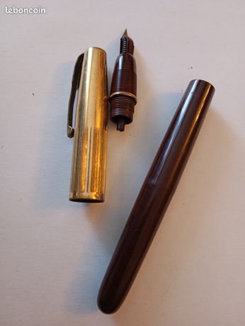 Stylo Plume Waterman Ancien - Plume En Or 18 Carats - Occasion - Couleur Noire
