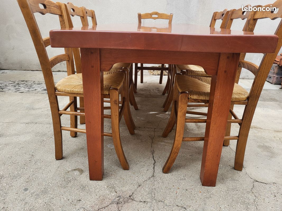 Table en chêne massif 179 cm X82 cm et 8 chaises (image 3)