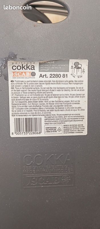 Vend 6 chaises d'esign de marque scab 280 euros A venir chercher sur Comines  France - Ameublement