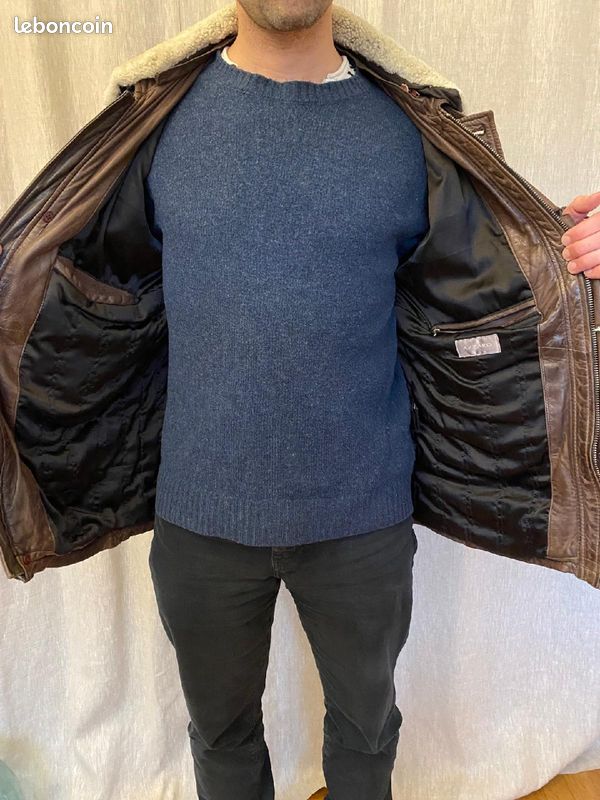 Blouson homme cuir plongé (image 3)