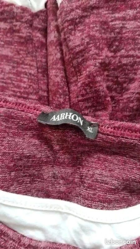 T-shirt bordeaux chiné Homme 42/XL (image 2)
