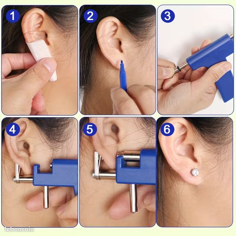 Kit de percage oreille pistolet avec 36 clous pierre couleur neuf (image 5)