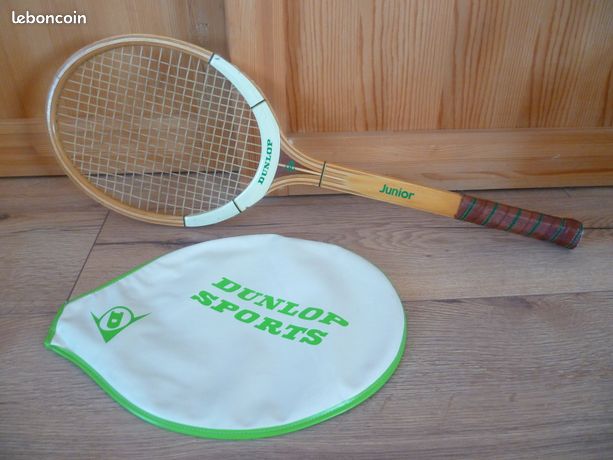 Ancienne Raquette De Tennis Dunlop Junior En Bois – Vintage Collection