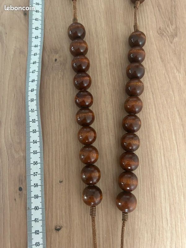 Grand rosaire ou chapelet de moine bois et cuir (image 9)