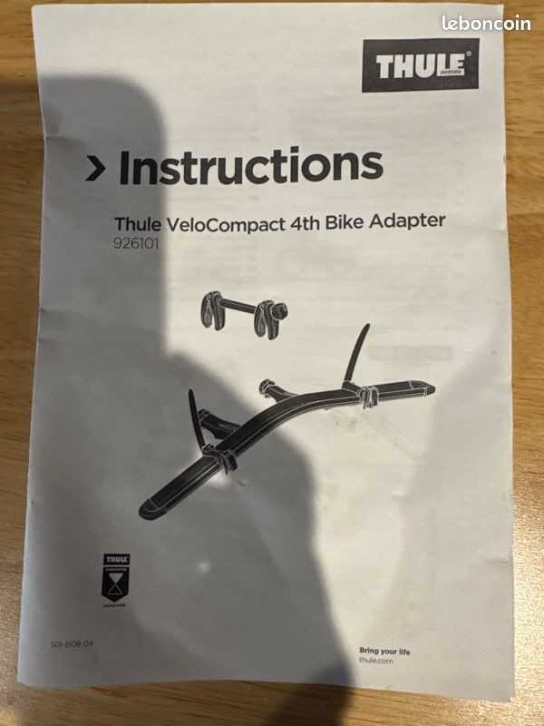 Adaptateur Quatrième Vélo Thule VeloCompact 9261 Équipement auto