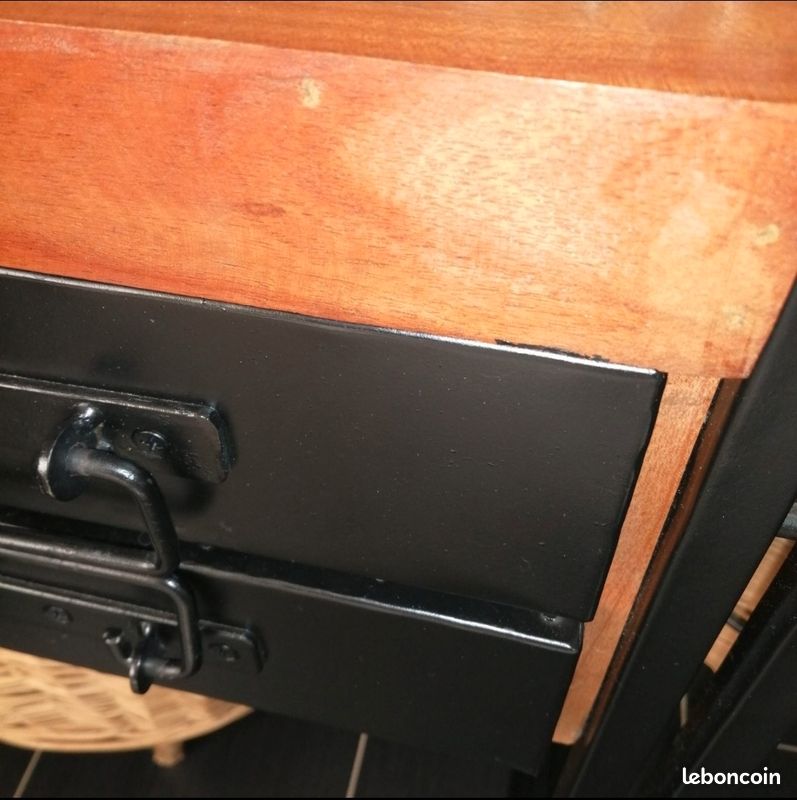 Bureau style industriel en manguier (image 3)