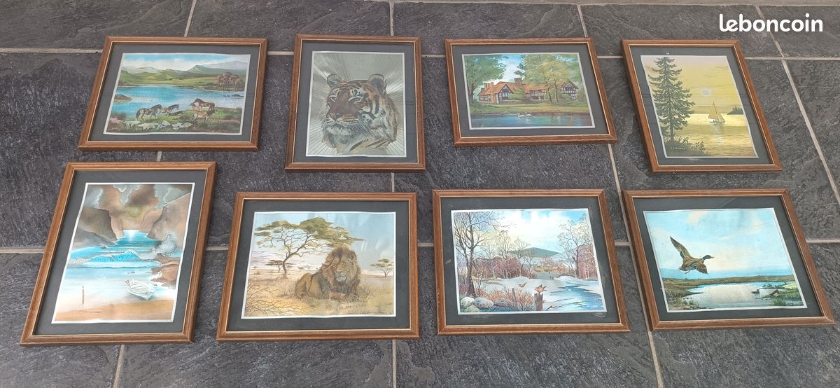 Lot De Petits Cadres Photos Vintage - Divers Couleurs, Plastique à Poser